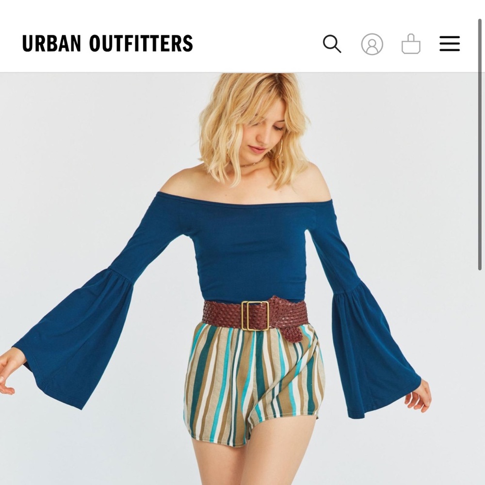 Urban Outfitters Truly Madly Deeply Kelly Off-The-Shoulder Tee